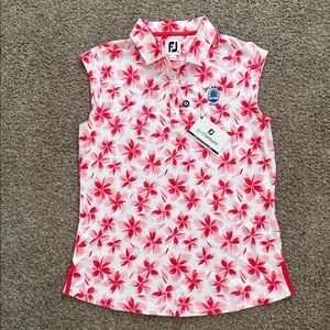 FootJoy Pink Floral Golf Polo